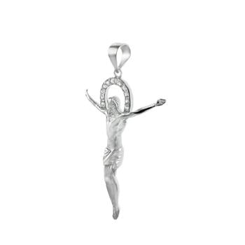 Sterling Silver Crucifix CZ Pendant