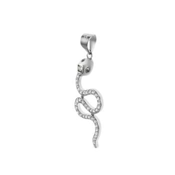 Sterling Silver Cobra CZ Pendant