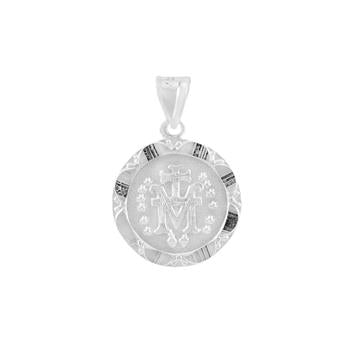 Sterling Silver D/C High Polish Virgin Mary Pendant