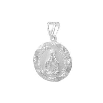 Sterling Silver D/C High Polish Virgin Mary Pendant