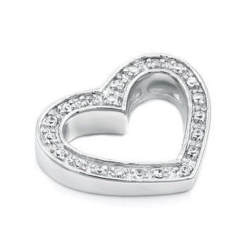 Sterling Silver Cubic Zirconia CZ Heart Pendant