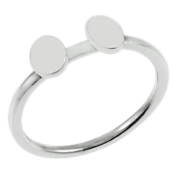 Double Oval Disc Sterling Silver Ring