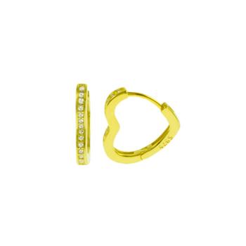 Heart Shape Gold Plated Huggie Hoop Earrings