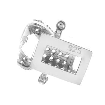 CZ Cuban Link Sterling Silver Rhodium Necklace