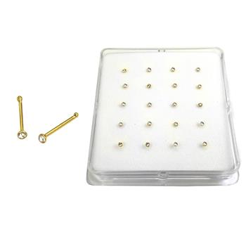1.5mm Crystal Round Nose Stud Gold Plated Ball End