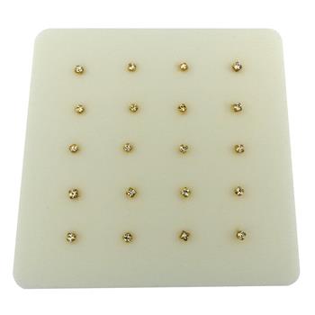 1.5mm Crystal Claw Nose Stud Gold Plated Ball End