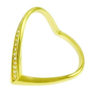 V Shaped Ring Sterling Silver Gold Plated