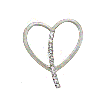 Sterling Silver Cubic Zirconia Floating Heart Pendant