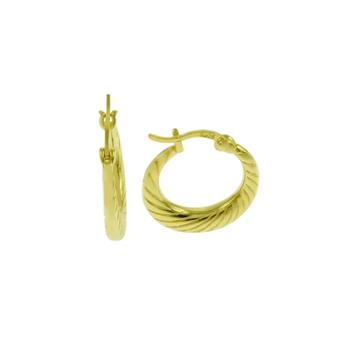 .925 Sterling Silver Gold Plated Hoop Earrings