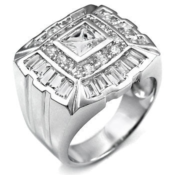 Sterling Silver Mix Cubic Zirconia Men Ring