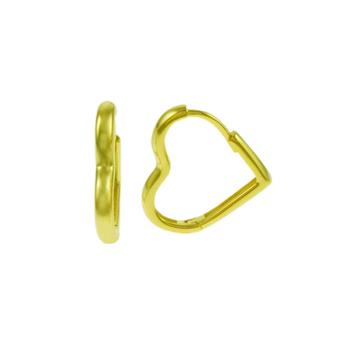 Heart Shape Gold Plated Huggie Hoop Earrings