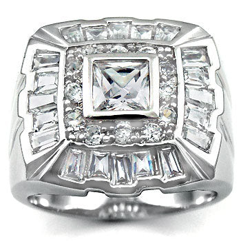 Sterling Silver Mix Cubic Zirconia Men Ring