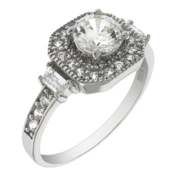 Sterling Silver 5mm Clear Round CZ Ring