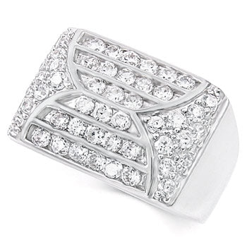 Sterling Silver Cubic Zirconia Round CZ Man Ring