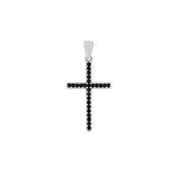 Reversible Black White Micro Pave CZ Pendant