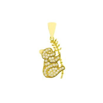 Koala Bear Zirconia Gold Plated Pendant