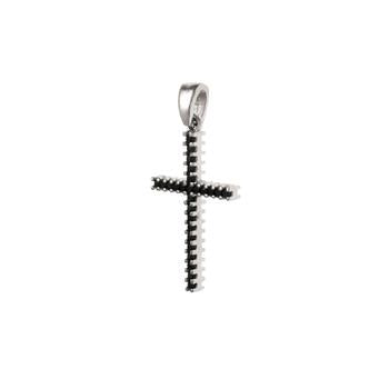Reversible Black White Micro Pave CZ Pendant