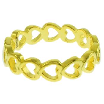Heart Sterling Silver Gold Plated Band Ring