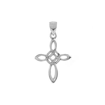 Celtic Cross Sterling Silver Rhodium Pendant