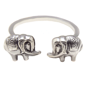 Sterling Silver ELEPHANT Ring Oxidised Adjustable Size