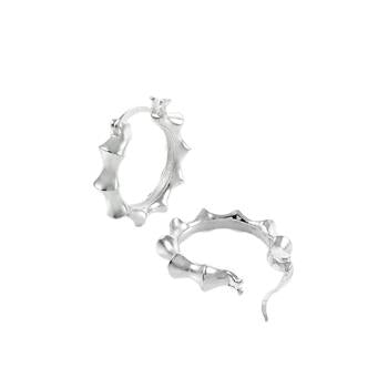 Sterling Silver Small Bamboo Hoop Earrings