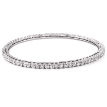 Eternity CZ Sterling Silver Rhodium Bangle