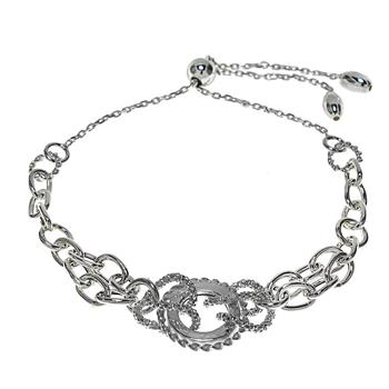 Italian Sterling Silver Round Disc Adjustable Bracelet