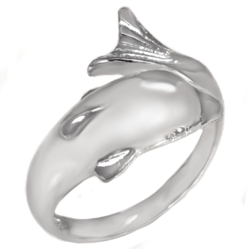 Sterling Silver High Polish DOLPHIN Ring