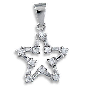 Sterling Silver Cubic Zirconia Star Pendant