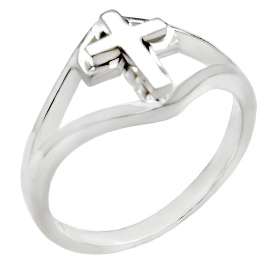 Sterling Silver Diamond Cut Cross Ring