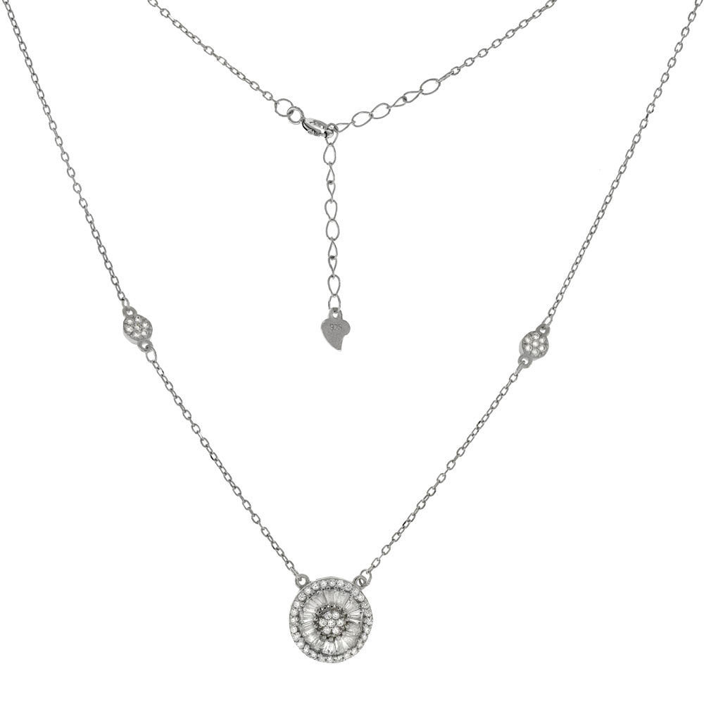 Round Halo Cubic Zirconia Necklace