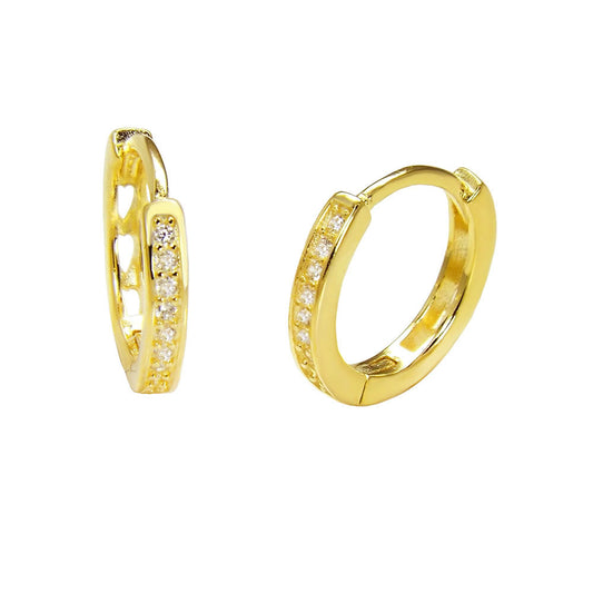 gold plated 925 sterling silver huggie earrings