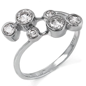 Sterling Silver Cubic Zirconia Round Bezel CZ Ring