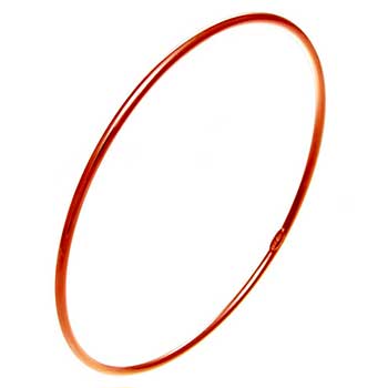 Italian Sterling Silver 2mm Rose Gold Plated Bangle