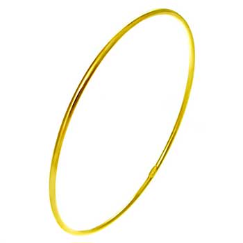 Italian Sterling Silver 2mm Gold Plated Bangle