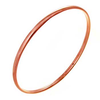 Italian Sterling Silver Rose Gold Plated Bangle