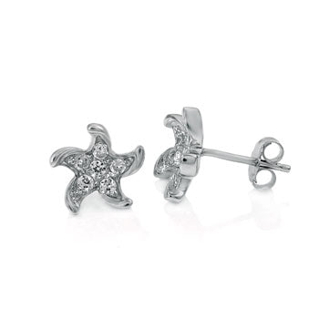 Cubic Zirconia Starfish CZ Stud Earrings