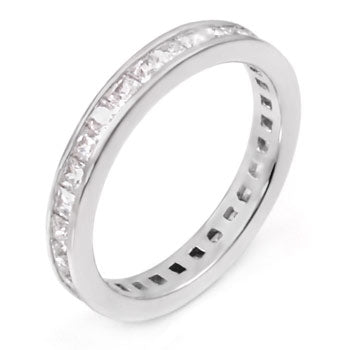 Princess Cut Channel Set Eternity Band Ring