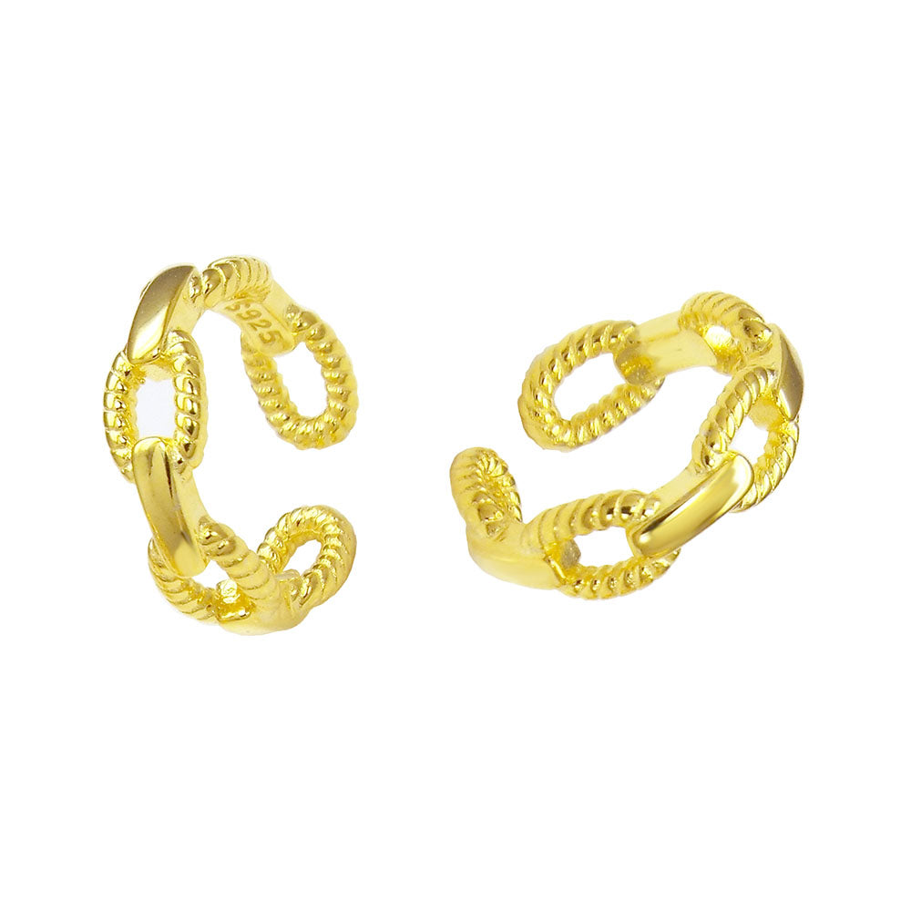 gold plated braided chain ear cuff