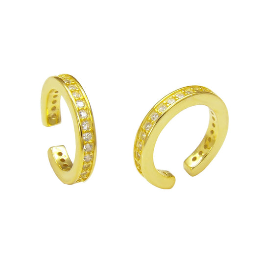 Eternity CZ Gold Plate Ear Cuffs