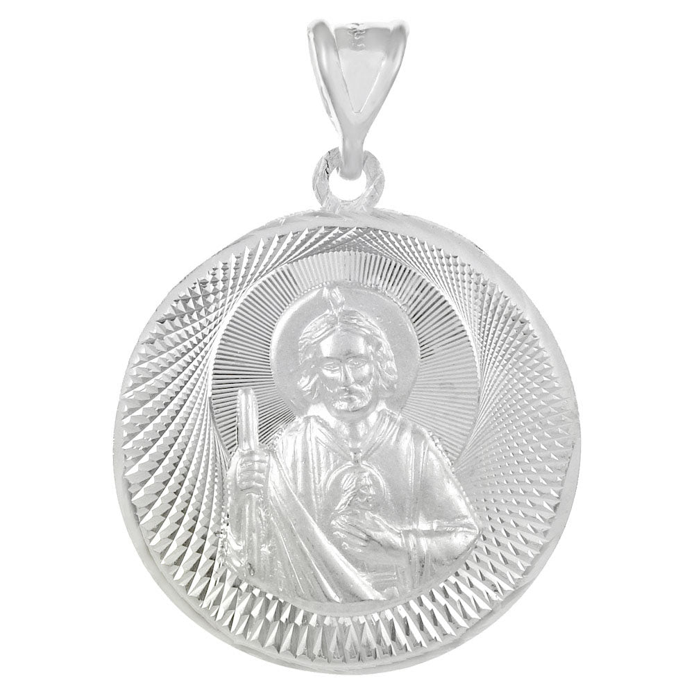 Sterling Silver 3D D C ST Jude Medal Pendant