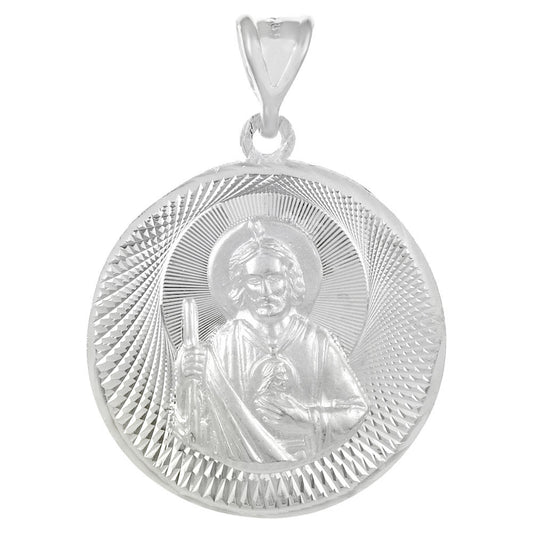 Sterling Silver 3D D C ST Jude Medal Pendant