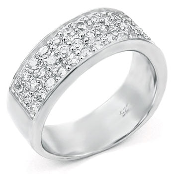 3 Lines Cubic Zirconia Men Band Ring