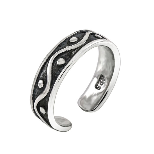 Sterling Silver Oxidized Band Toe Ring