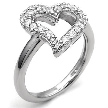 Sterling Silver Cubic Zirconia Heart Ring