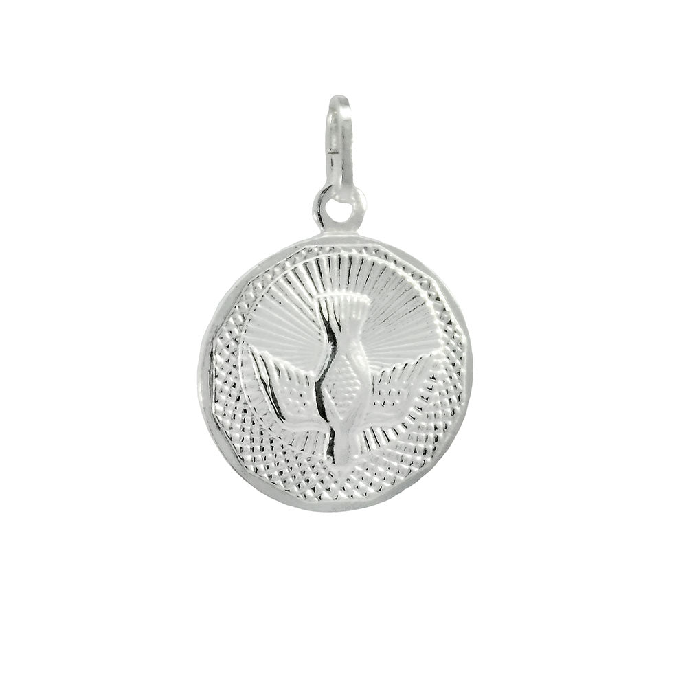 Sterling Silver Holy Spirit Medal Pendant