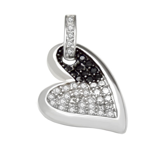 Black & White Heart Pendant