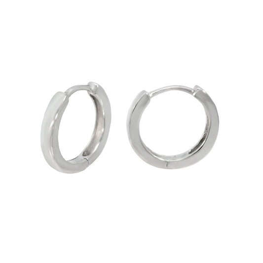 Sterling Silver Square Tube Huggie Hoop Earrings