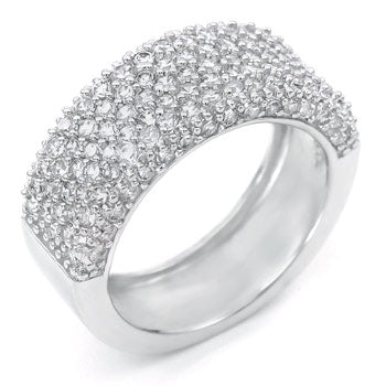 5 Lines Pave Cubic Zirconia Band Ring