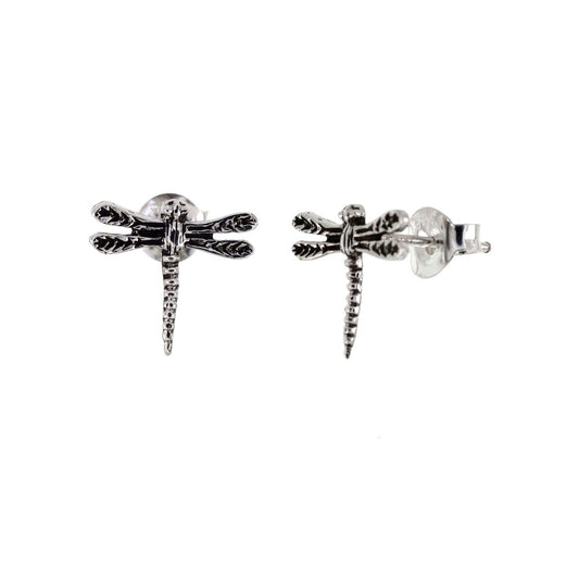 Dragonfly Oxidized Stud Earrings